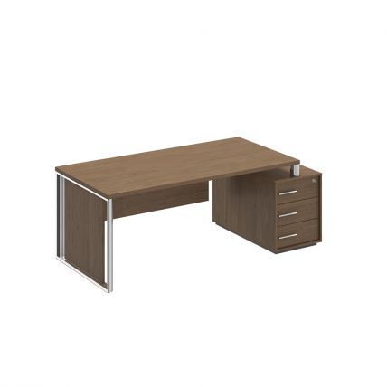 ОР 148-1 ORION Стол руководителя на опорной тумбе правый/левый с декоративной вставкой(220.8x94x75)