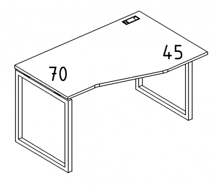 А4 4 062 Стол эргономичный правый "Техно" м/к QUATTRO 120x90x75