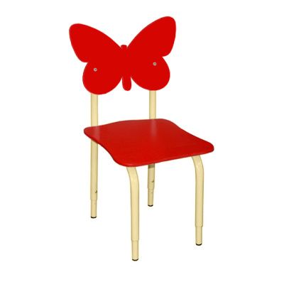 РК114 Стул детский на м/к регулируемый Бабочка красный
