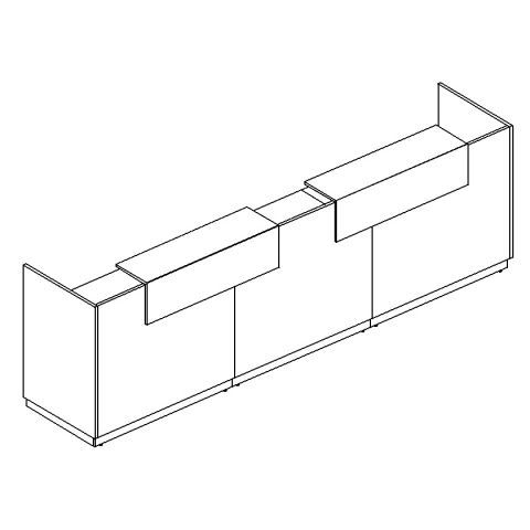 А49834-3 Стойка ресепшн прямая 365х73х115