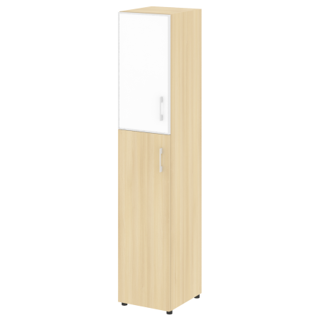 LTSU1.7R R/L white Шкаф высокий узкий (стекло лакобель белое в раме) (400х450х1987)