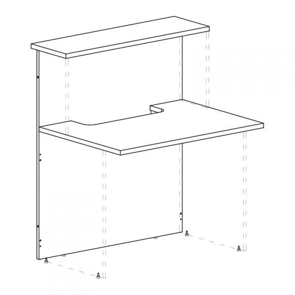К918 Стойка ресепшн прямая с вырезом (100x76.8x120)