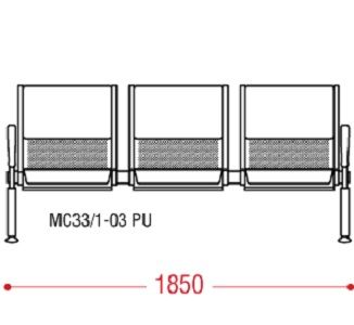 КФ Скай PU 2П трехместная секция 185х82х66 см