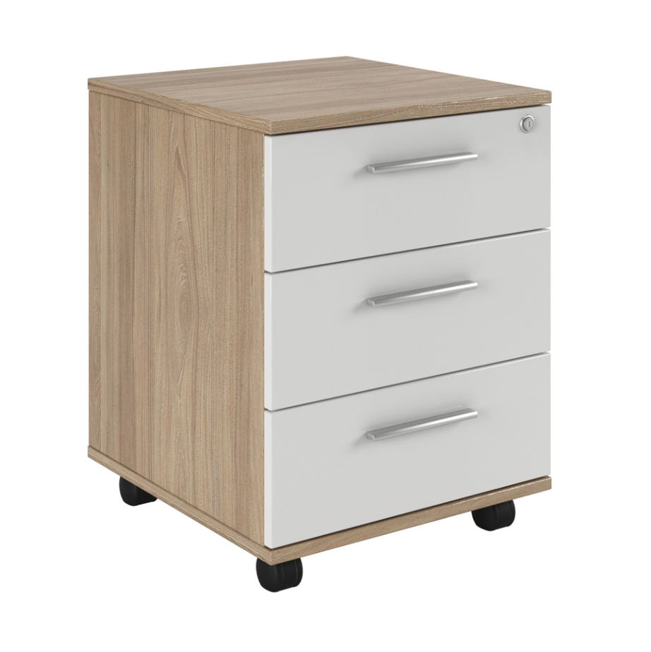 AST339313 Тумба подкатная с 3 ящиками, глянец (45x43x51)