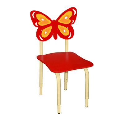 РК121 Стул детский на м/к регулируемый Бабочка красный