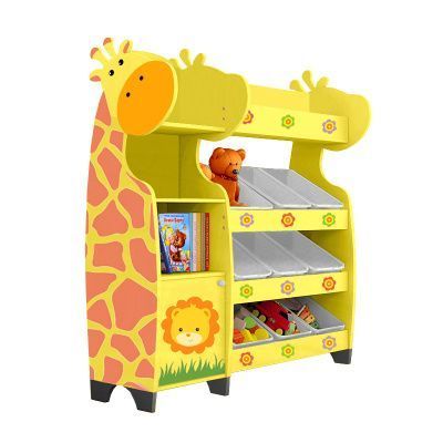 РК Стеллажная наклонная система хранения 25/8 с декорацией розовая (серия Жираф)