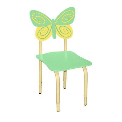РК119 Стул детский на м/к регулируемый Бабочка салатовый