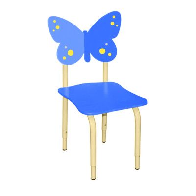 РК117 Стул детский на м/к регулируемый Бабочка синий
