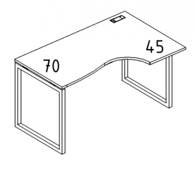 А4 4 044 Стол эргономичный правый "Классика" м/к QUATTRO 140x90x75