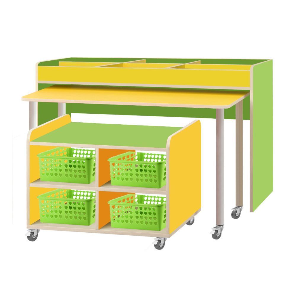 РК616 КОМПЛЕКТ.СТОЛЫ ДЕТСКИЕ НА ПОВОРОТНЫХ КОЛЁСНЫХ ОПОРАХ