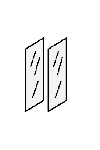 ТЖ607 двери стеклянные (комплект-2шт) 42х128