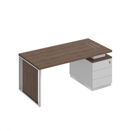 БР109 Bravo Стол руководителя на опорной тумбе (левый/правый) с декоративной вставкой 180x90x75