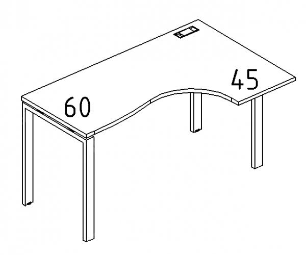 A4 1 032 Стол эргономичный правый "Классика" на м/к UNO (120x90x75)