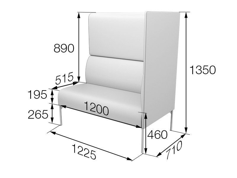 Бридж Модуль 2-местный высокий левый	(1225*710*1350)