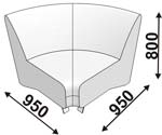 Клерк 5 Угловая секция 950*950*800 Экокожа