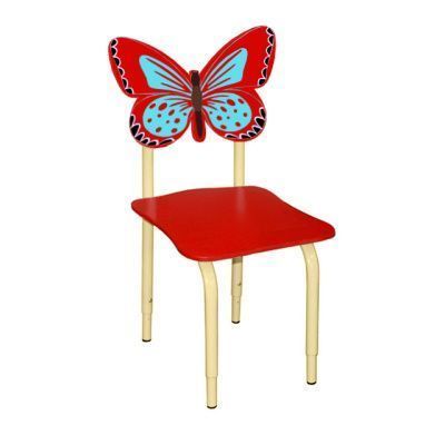 РК122 Стул детский на м/к регулируемый Бабочка красный-голубой