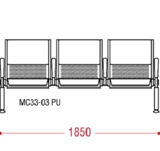 КФ Скай PU  трехместная секция 185х82х66 см