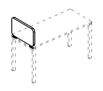 А4 882 Экран настольный боковой тканевый с мягким наполнителем с кронштейнами 70x36.6x3.6