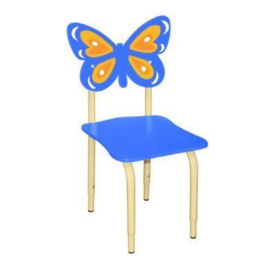 РК121 Стул детский на м/к регулируемый Бабочка синий