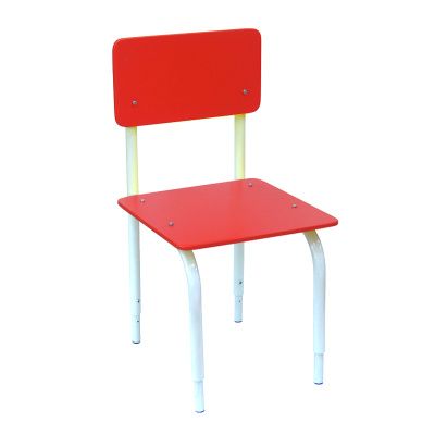 РК2.181 Стул детский на м/к регулируемый (каркас белый/красный)