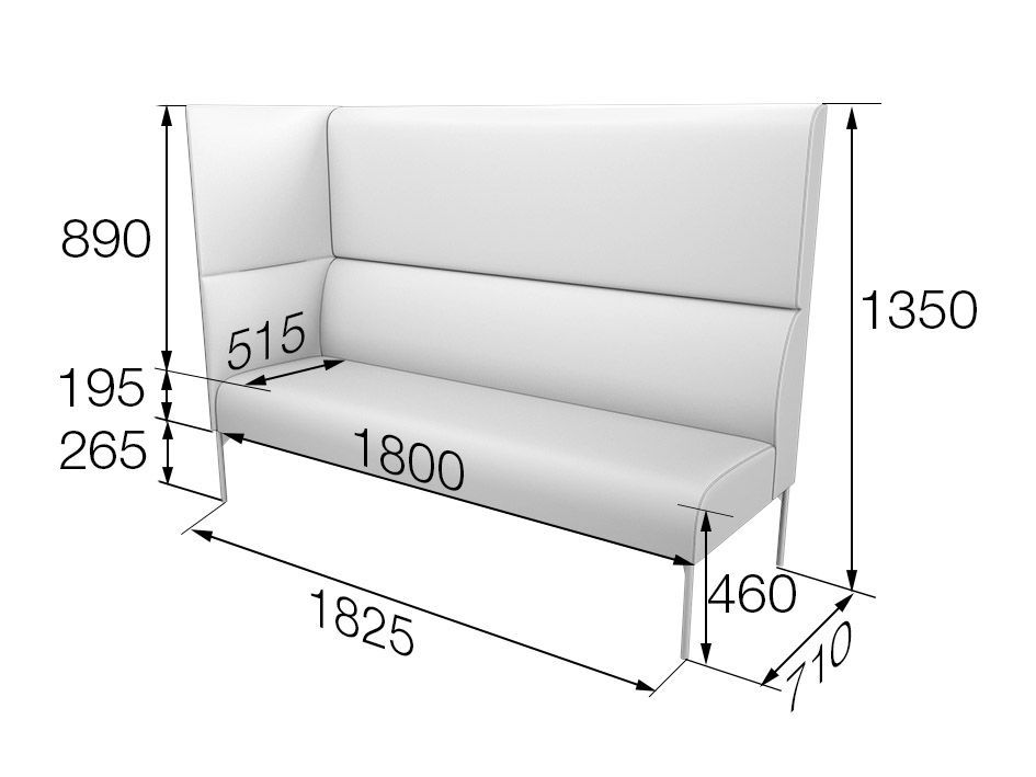 Бридж Модуль 3-местный высокий правый	(1825*710*1350)