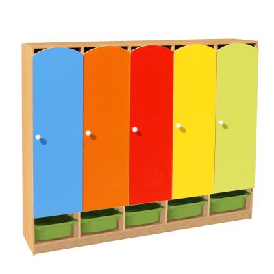 РК ШНДР-5-К ШКАФ ДЕТСКИЙ (ЛДСП+МДФ) С КОНТЕЙНЕРАМИ