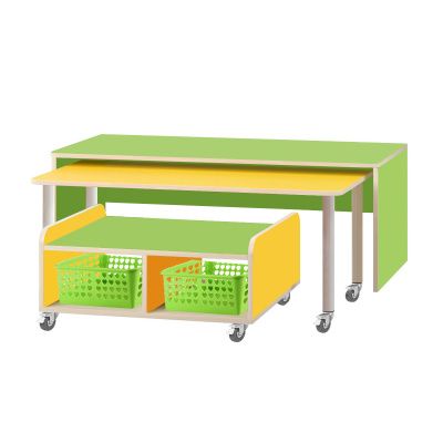 РК610 КОМПЛЕКТ.СТОЛЫ ДЕТСКИЕ НА ПОВОРОТНЫХ КОЛЁСНЫХ ОПОРАХ