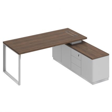 БР102  Bravo Стол руководителя на опорной тумбе (левый/правый) 200x180x75