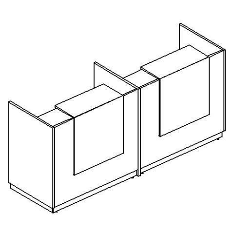 А49848 Стойка ресепшн прямая с промежуточной опорой (полка высокая) 247.5х73х115