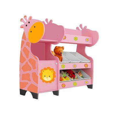 РК Стеллажная наклонная система хранения 25/20 с декорацией розовая (серия Жираф)