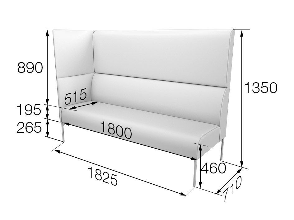 Бридж Модуль 3-местный высокий правый	(1825*710*1350)