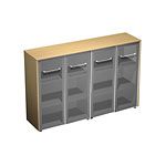 МЕ323 шкаф для документов со стеклянными дверьми (стенка из 2 шкафов) (184*46*120)