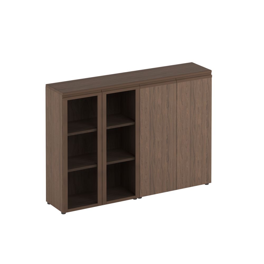 МК322-2 Шкаф средний комбинированный со стеклом + закрытый (180.4x40.4x127)