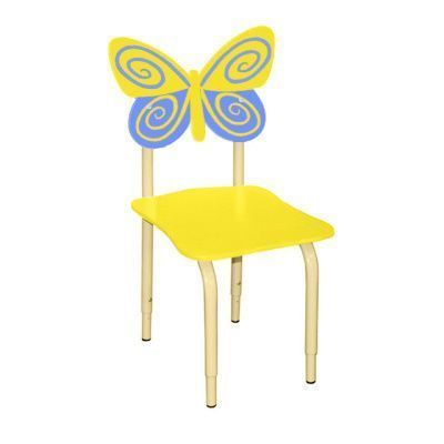 РК119 Стул детский на м/к регулируемый Бабочка жёлтый