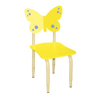 РК117 Стул детский на м/к регулируемый Бабочка жёлтый