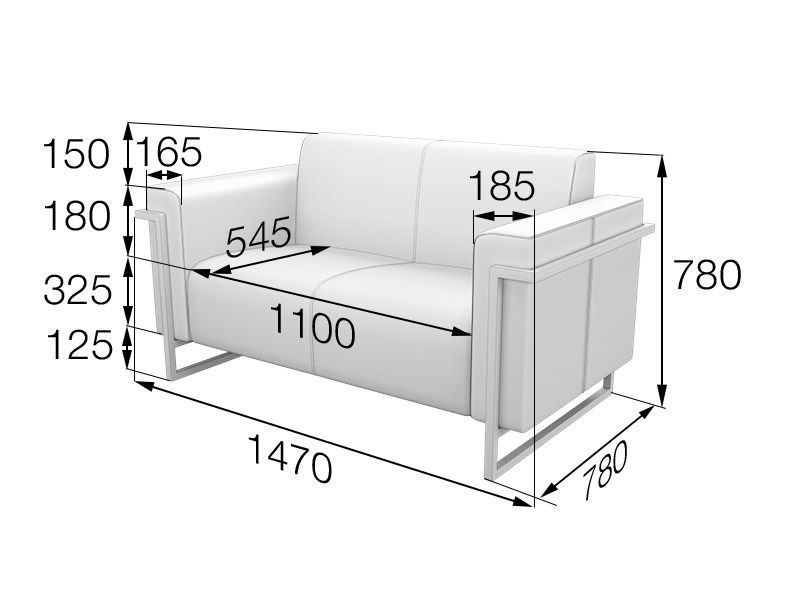 Дакар Диван 2-местный (1470*780*780)