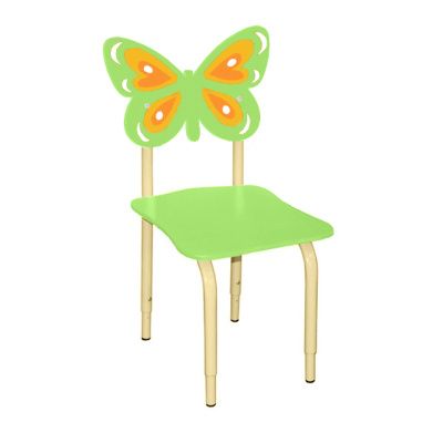 РК121 Стул детский на м/к регулируемый Бабочка лайм
