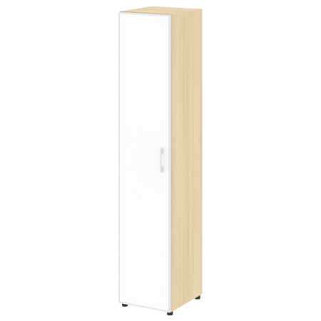 LTSU1.10R R/L white Шкаф высокий узкий (стекло лакобель белое в раме)  (400х450х1987)