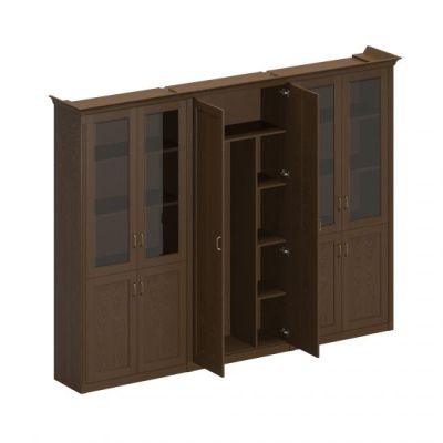 ПС 355 Шкаф комбинированный высокий (для одежды комбин.+2 для док-тов со стекл.)299.4x46.4x218.8