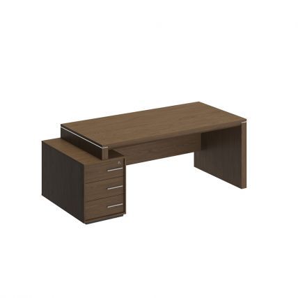 ВЛ146 Стол руководителя левый на опорной тумбе малой (202x94x76)