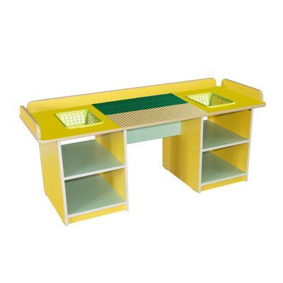 РК28 СТОЛ ДЕТСКИЙ ЛЕГО &quot;ДУПЛО&quot; (2 ПЛАСТИНЫ) БЕЖЕВАЯ+ЗЕЛЁНАЯ