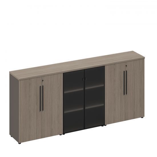 РС 309 Шкаф комбинированный средний (закрытый-стекло-закрытый) (271x46x121)