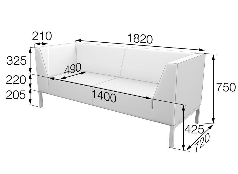 Раит Диван 3-местный (1820x720x750)