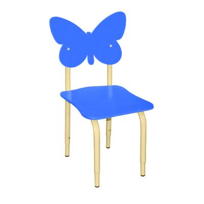 РК114 Стул детский на м/к регулируемый Бабочка синий