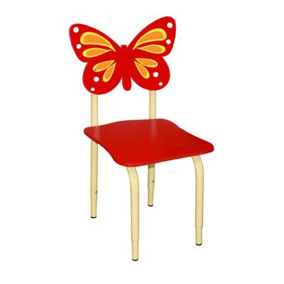 РК120 Стул детский на м/к регулируемый Бабочка красный