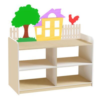 РК Тумба для игрушек и пособий 4 односторонняя на цоколе 890х450х1000мм