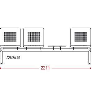 КФ Lucky со столом четырехместная секция 221,1х91х68 см