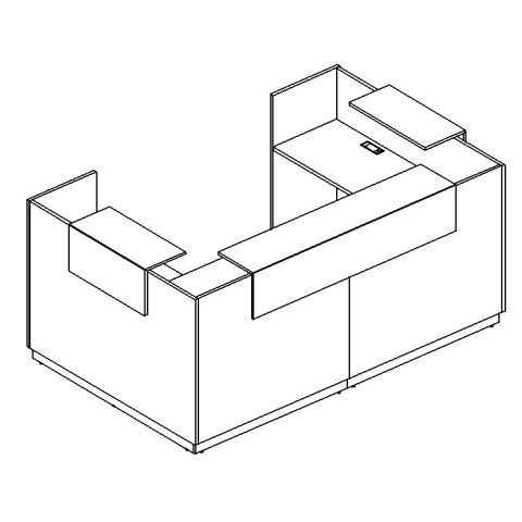 А49878 Стойка ресепшн П-образная 245х155х115