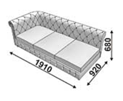 Ньюфорд диванная секция 3-х мест. с одним подлокотником 1910х920х680, экокожа