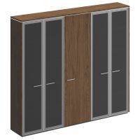 ВЛ361-1 Шкаф комбинированный (с высоким стеклом+для одежды узкий+с высоким стеклом) ( 243x41x212)